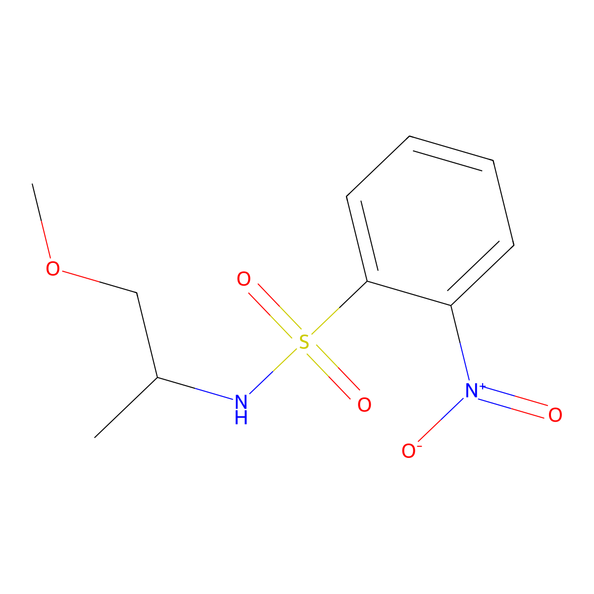 N-(1-methoxypropan-2-yl)-2-nitrobenzenesulfonamide molecular structure, CAS 349622-74-8