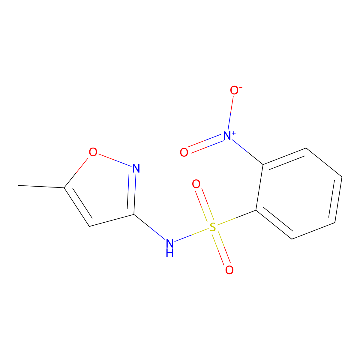N-(5-methyl-1,2-oxazol-3-yl)-2-nitrobenzenesulfonamide molecular structure, CAS 349622-86-2