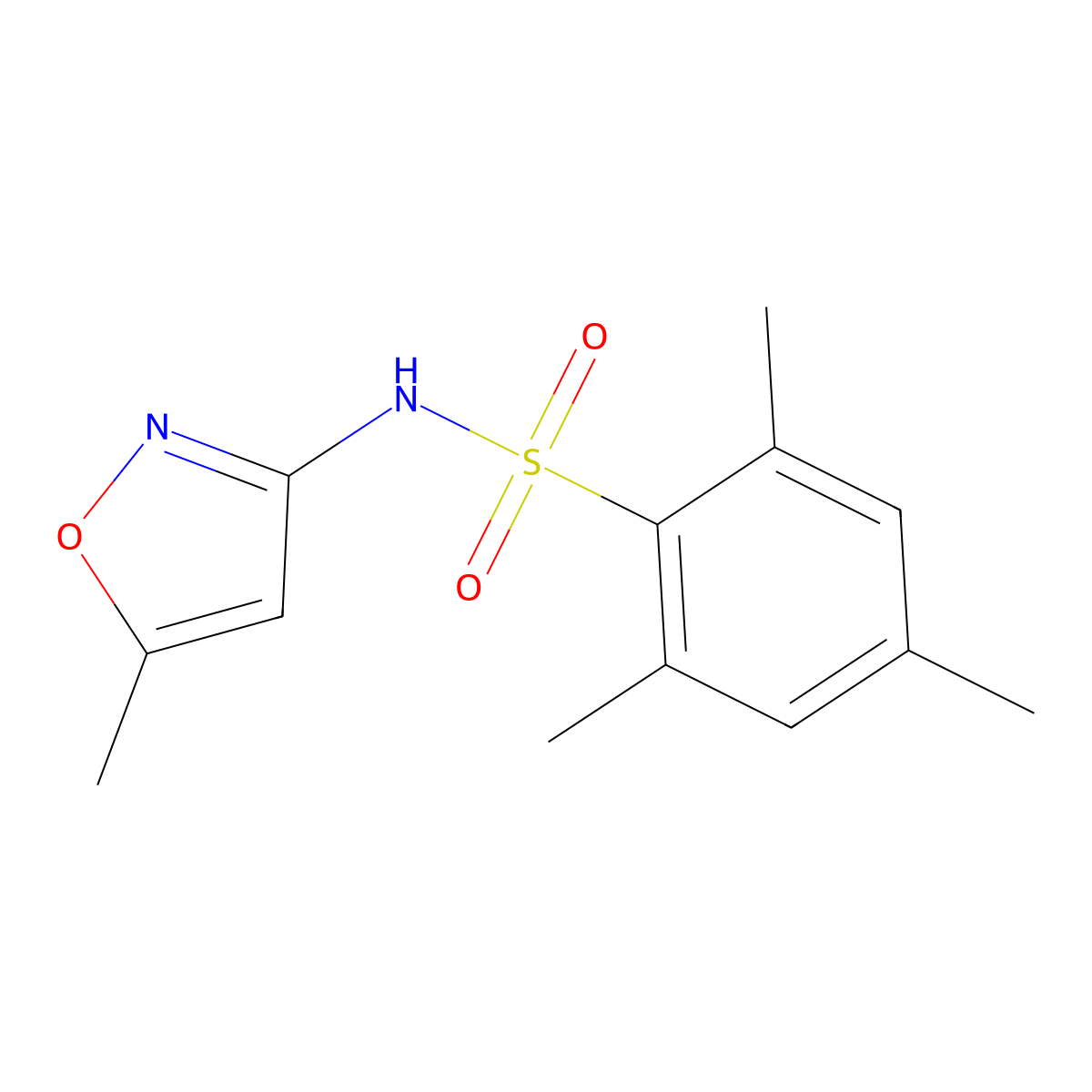 (5-Methylisoxazol-3-YL)((2,4,6-trimethylphenyl)sulfonyl)amine molecular structure, CAS 349623-66-1