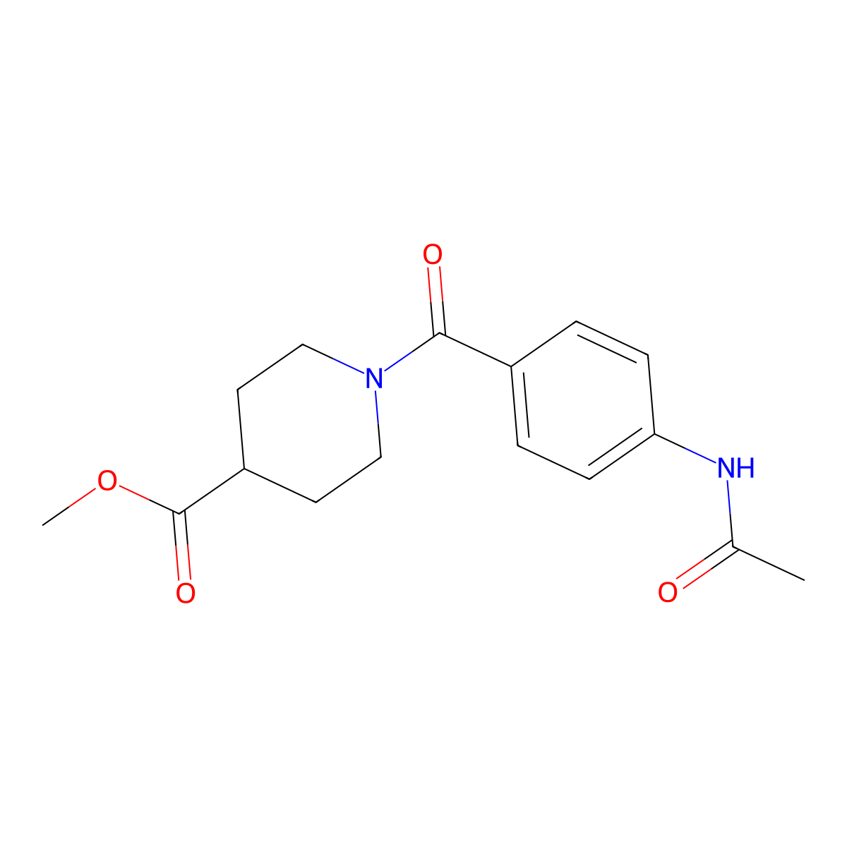Methyl 1-(4-acetamidobenzoyl)piperidine-4-carboxylate molecular structure, CAS 349624-11-9