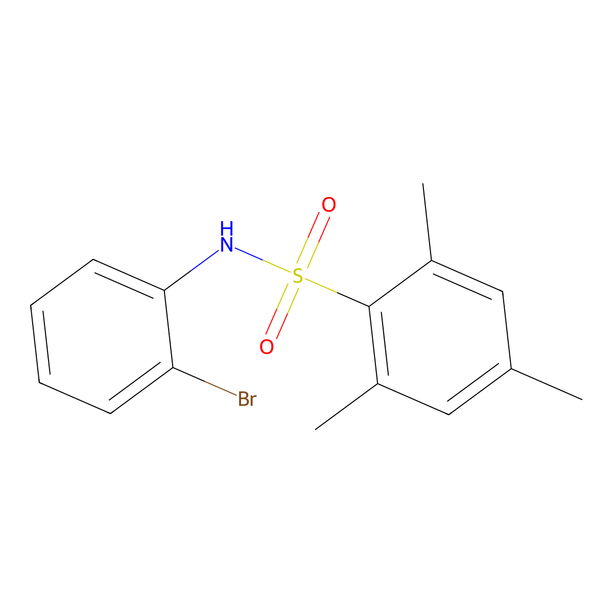 N-(2-bromophenyl)-2,4,6-trimethylbenzenesulfonamide molecular structure, CAS 349624-21-1