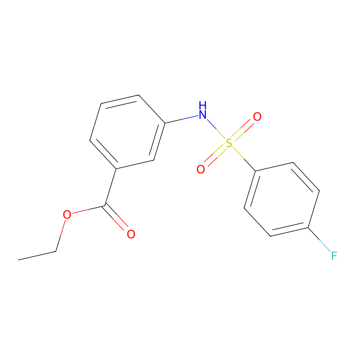 Ethyl 3-{[(4-fluorophenyl)sulfonyl]amino}benzoate molecular structure, CAS 349624-28-8