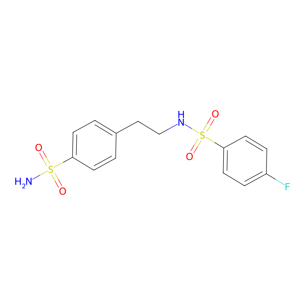 4-[2-(4-Fluorobenzenesulfonamido)ethyl]benzene-1-sulfonamide molecular structure, CAS 349624-31-3