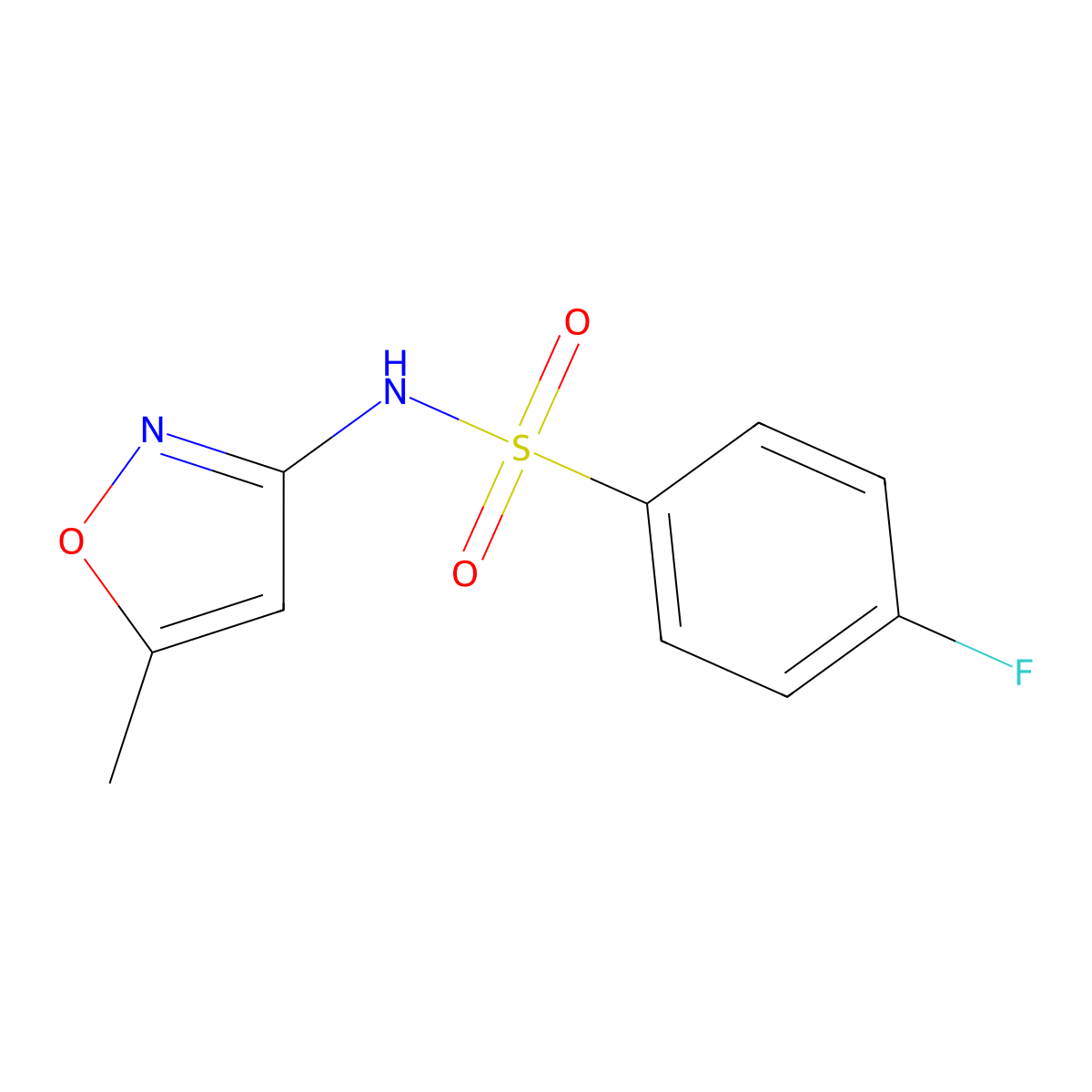 4-fluoro-N-(5-methyl-1,2-oxazol-3-yl)benzenesulfonamide molecular structure, CAS 349624-47-1