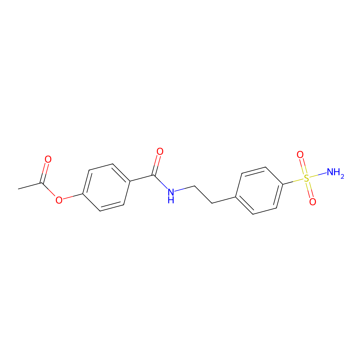 4-{[2-(4-Sulfamoylphenyl)ethyl]carbamoyl}phenyl acetate molecular structure, CAS 349624-51-7
