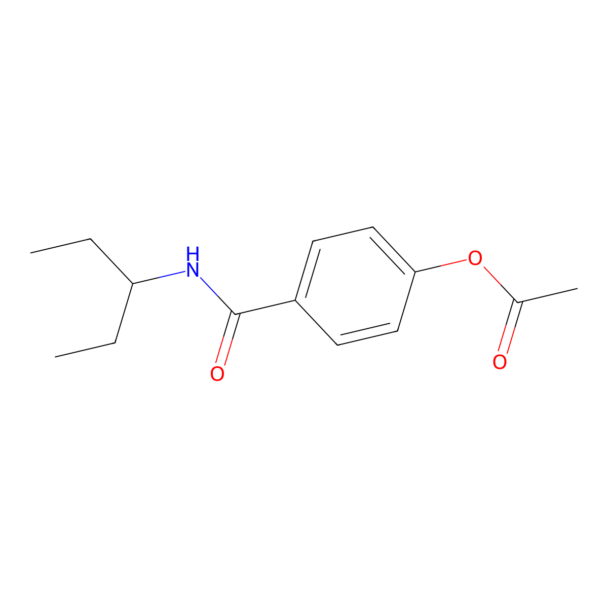 4-(Pentan-3-ylcarbamoyl)phenyl acetate molecular structure, CAS 349624-77-7