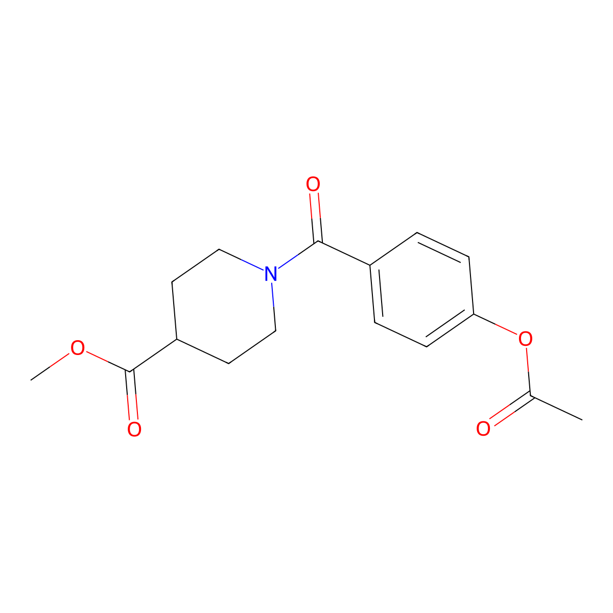 4-{[4-(Methoxycarbonyl)piperidyl]carbonyl}phenyl acetate molecular structure, CAS 349624-85-7