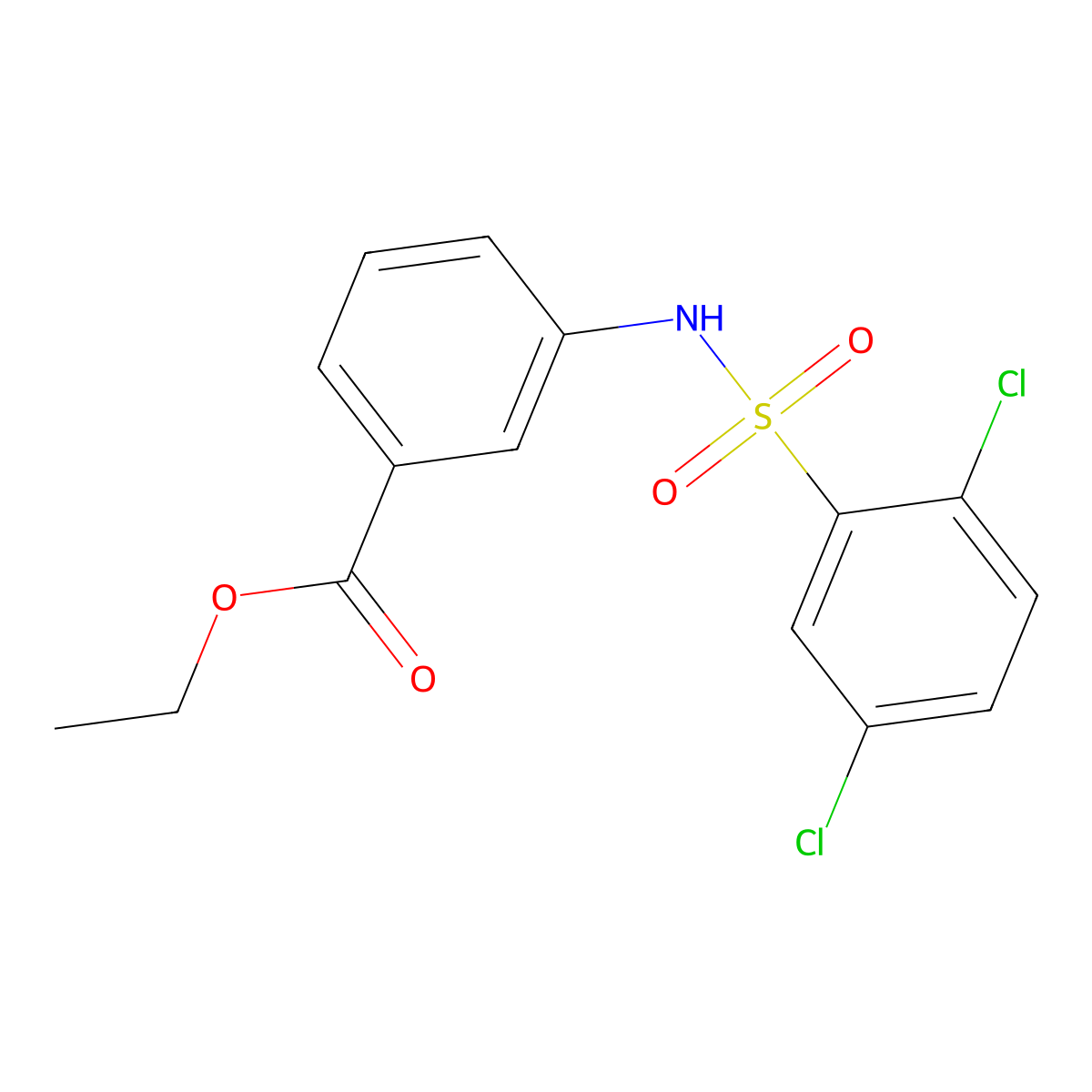 Ethyl 3-{[(2,5-dichlorophenyl)sulfonyl]amino}benzoate molecular structure, CAS 349624-96-0