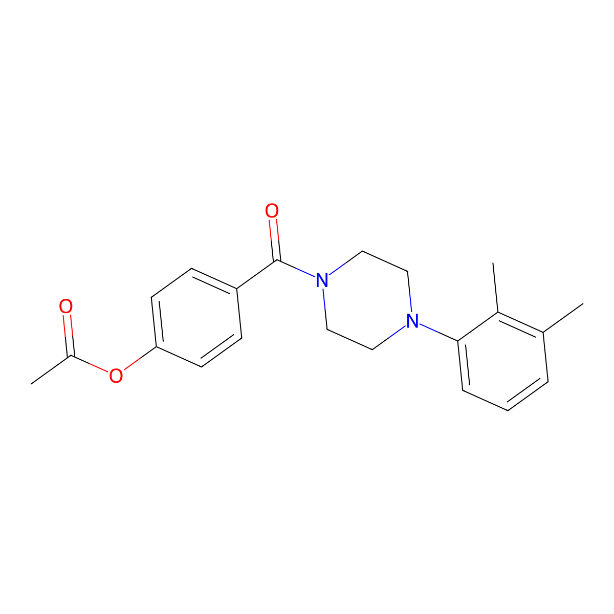 [4-[4-(2,3-Dimethylphenyl)piperazine-1-carbonyl]phenyl] acetate molecular structure, CAS 349625-11-2