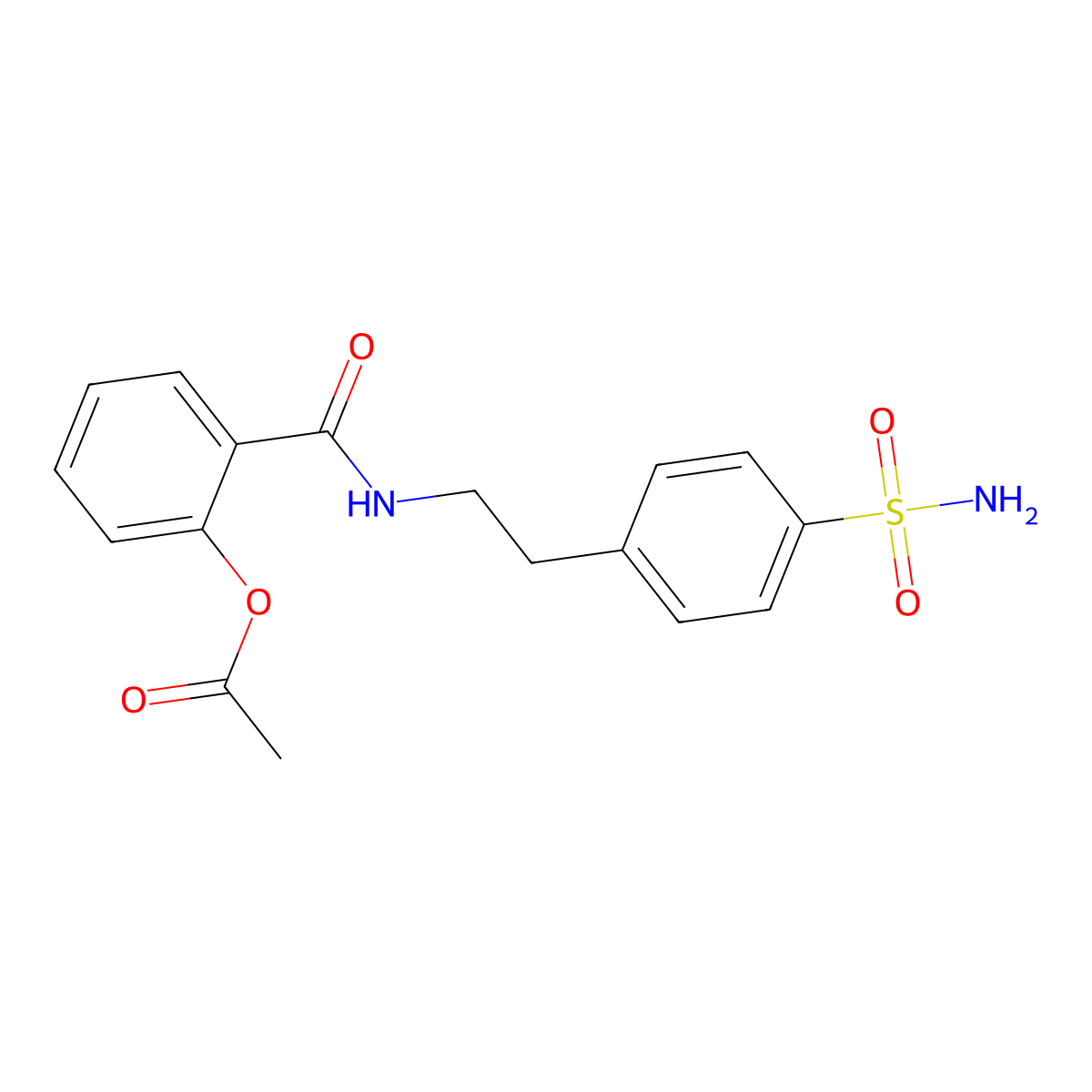 2-{[2-(4-Sulfamoylphenyl)ethyl]carbamoyl}phenyl acetate molecular structure, CAS 349625-47-4