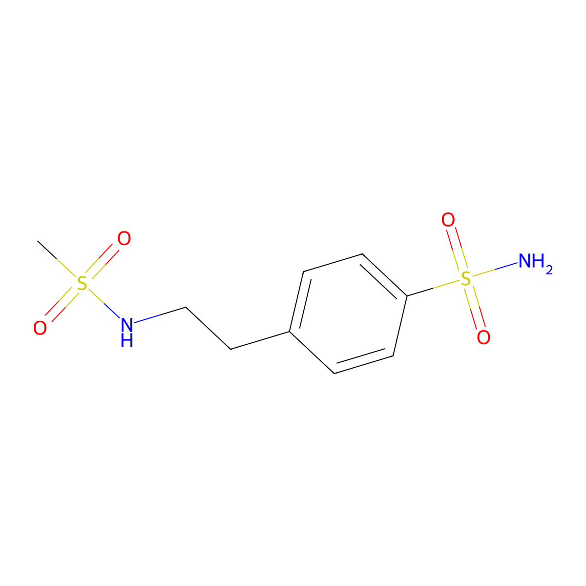 4-(2-Methanesulfonamidoethyl)benzene-1-sulfonamide molecular structure, CAS 349625-76-9