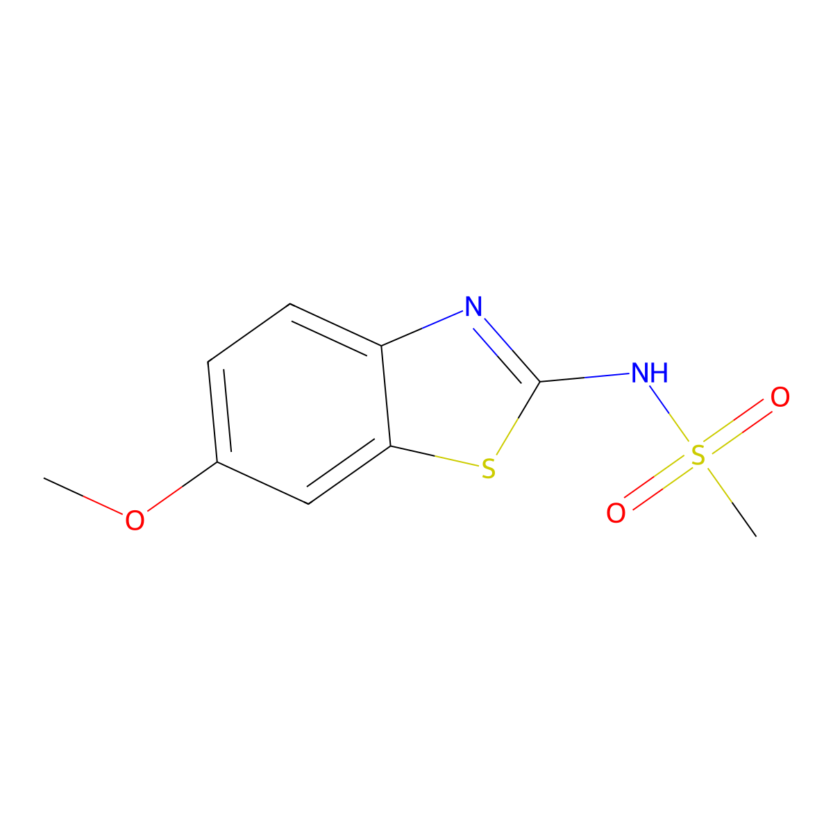N-(6-methoxy-1,3-benzothiazol-2-yl)methanesulfonamide molecular structure, CAS 349625-79-2