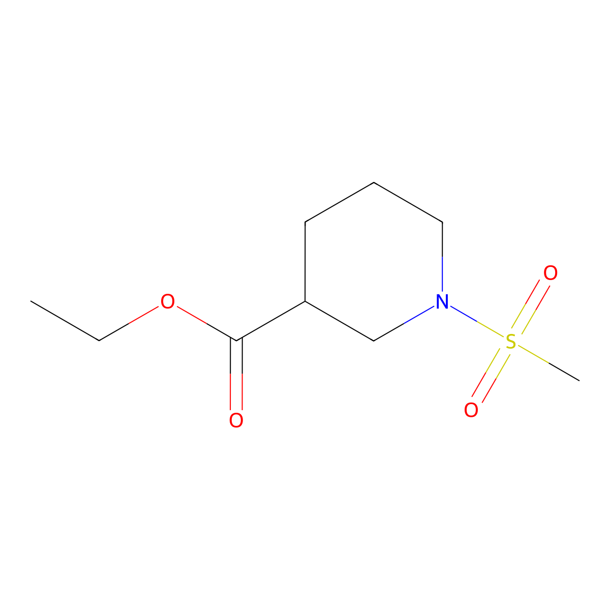 Ethyl 1-(methylsulfonyl)piperidine-3-carboxylate molecular structure, CAS 349625-89-4
