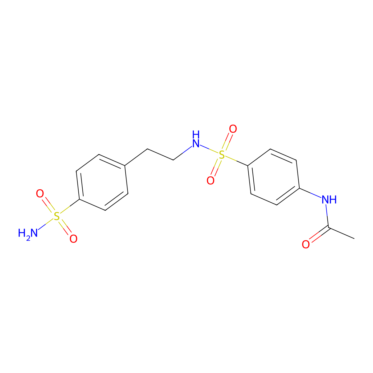 N-(4-{[2-(4-sulfamoylphenyl)ethyl]sulfamoyl}phenyl)acetamide molecular structure, CAS 349626-13-7