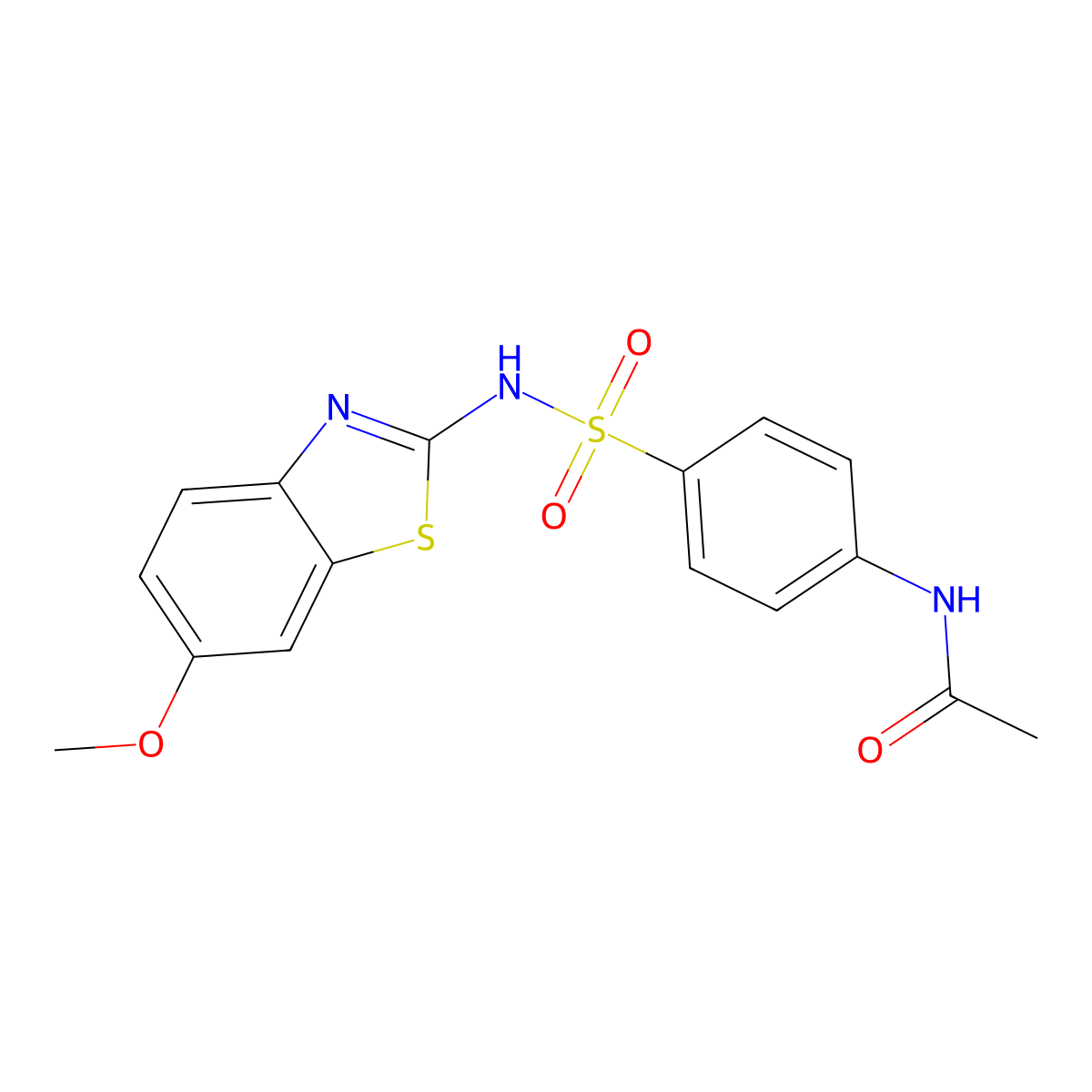 N-[4-(6-Methoxy-benzothiazol-2-ylsulfamoyl)-phenyl]-acetamide molecular structure, CAS 349626-17-1