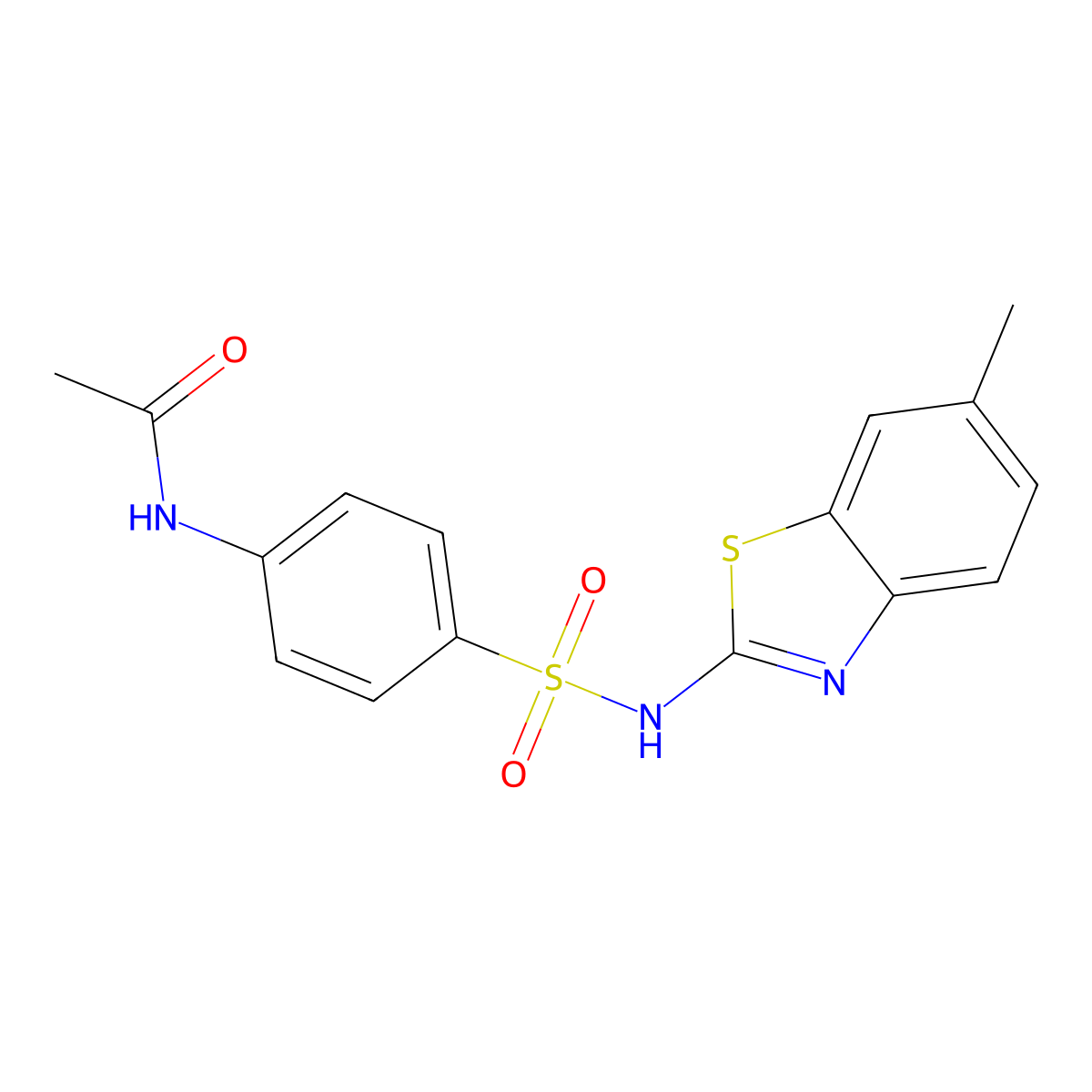 N-[4-[(6-methyl-1,3-benzothiazol-2-yl)sulfamoyl]phenyl]acetamide molecular structure, CAS 349626-25-1