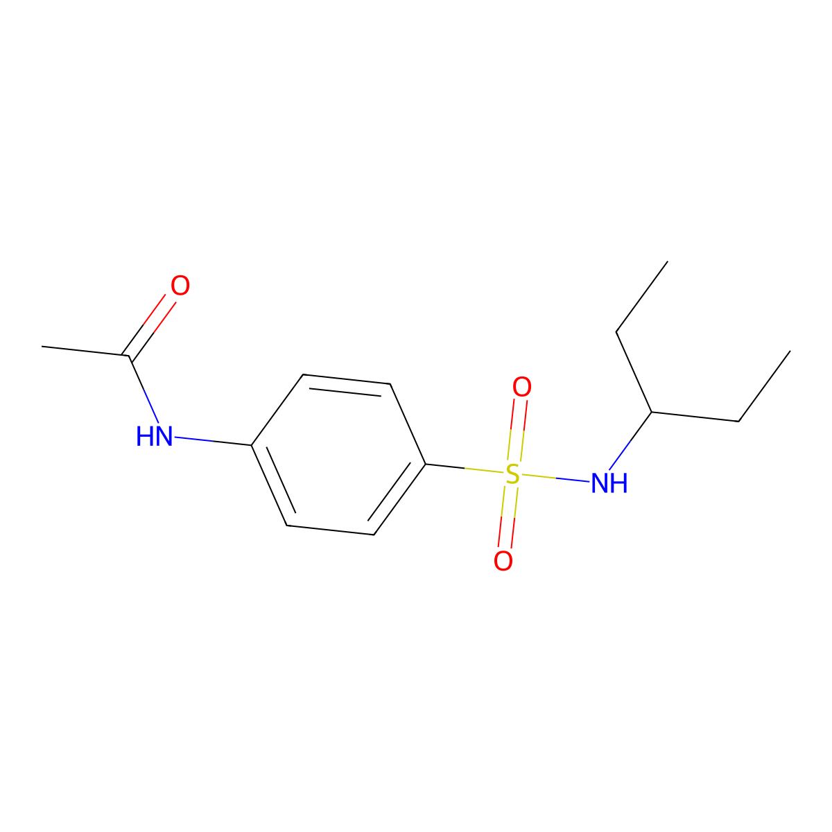 N-[4-(pentan-3-ylsulfamoyl)phenyl]acetamide molecular structure, CAS 349626-37-5