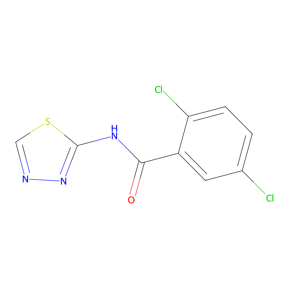 2,5-dichloro-N-(1,3,4-thiadiazol-2-yl)benzamide molecular structure, CAS 349626-70-6