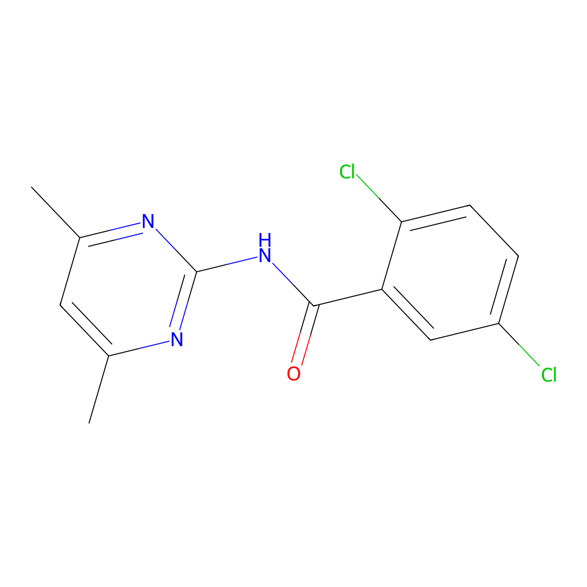 2,5-dichloro-N-(4,6-dimethylpyrimidin-2-yl)benzamide molecular structure, CAS 349626-76-2