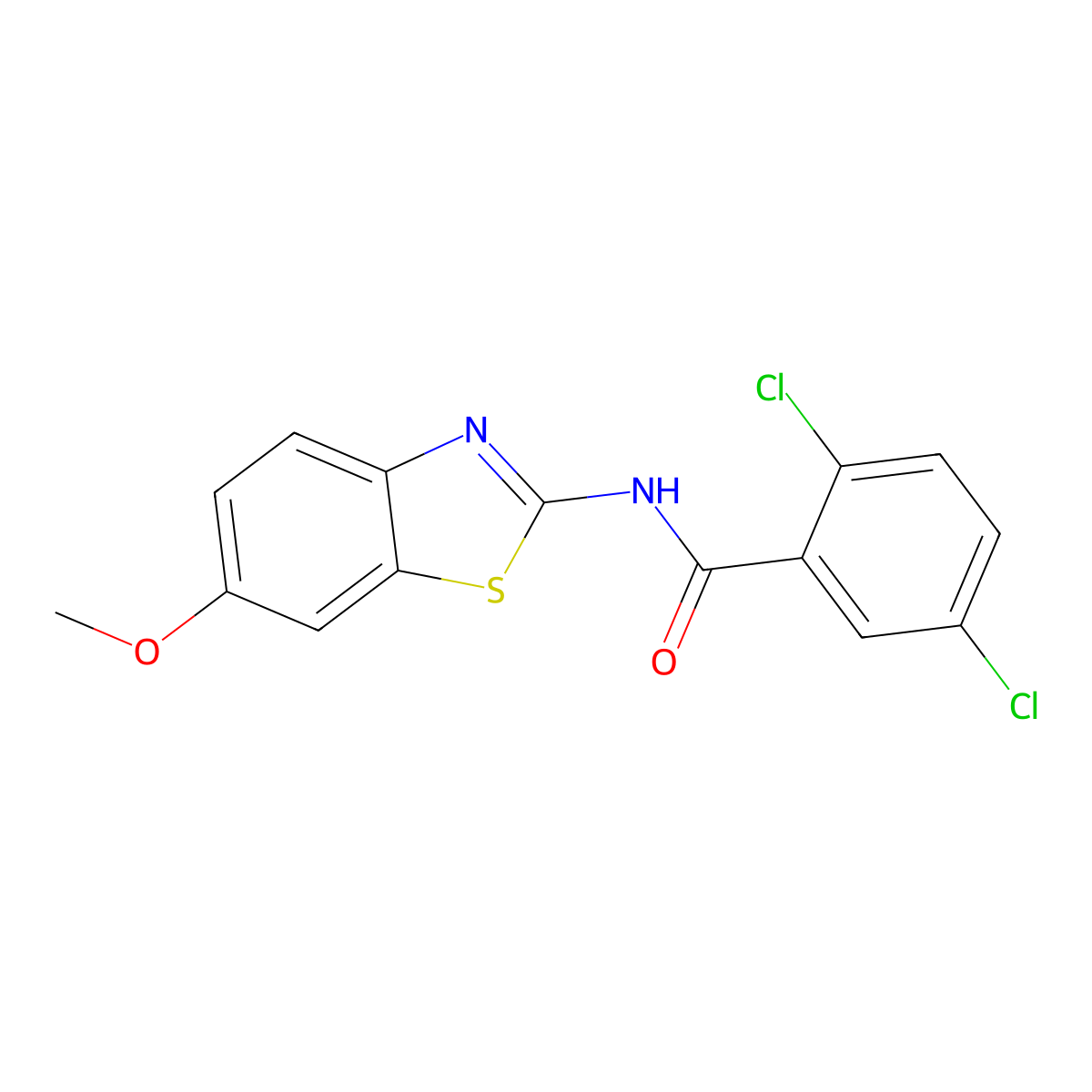 2,5-dichloro-N-(6-methoxy-1,3-benzothiazol-2-yl)benzamide molecular structure, CAS 349626-81-9