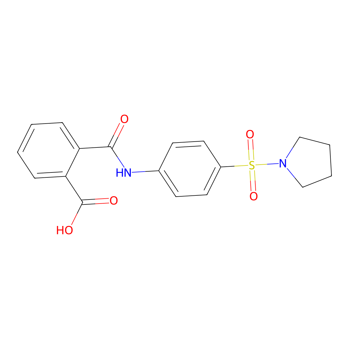 N-[4-(Pyrrolidine-1-sulfonyl)-phenyl]-phthalamic acid molecular structure, CAS 349626-86-4