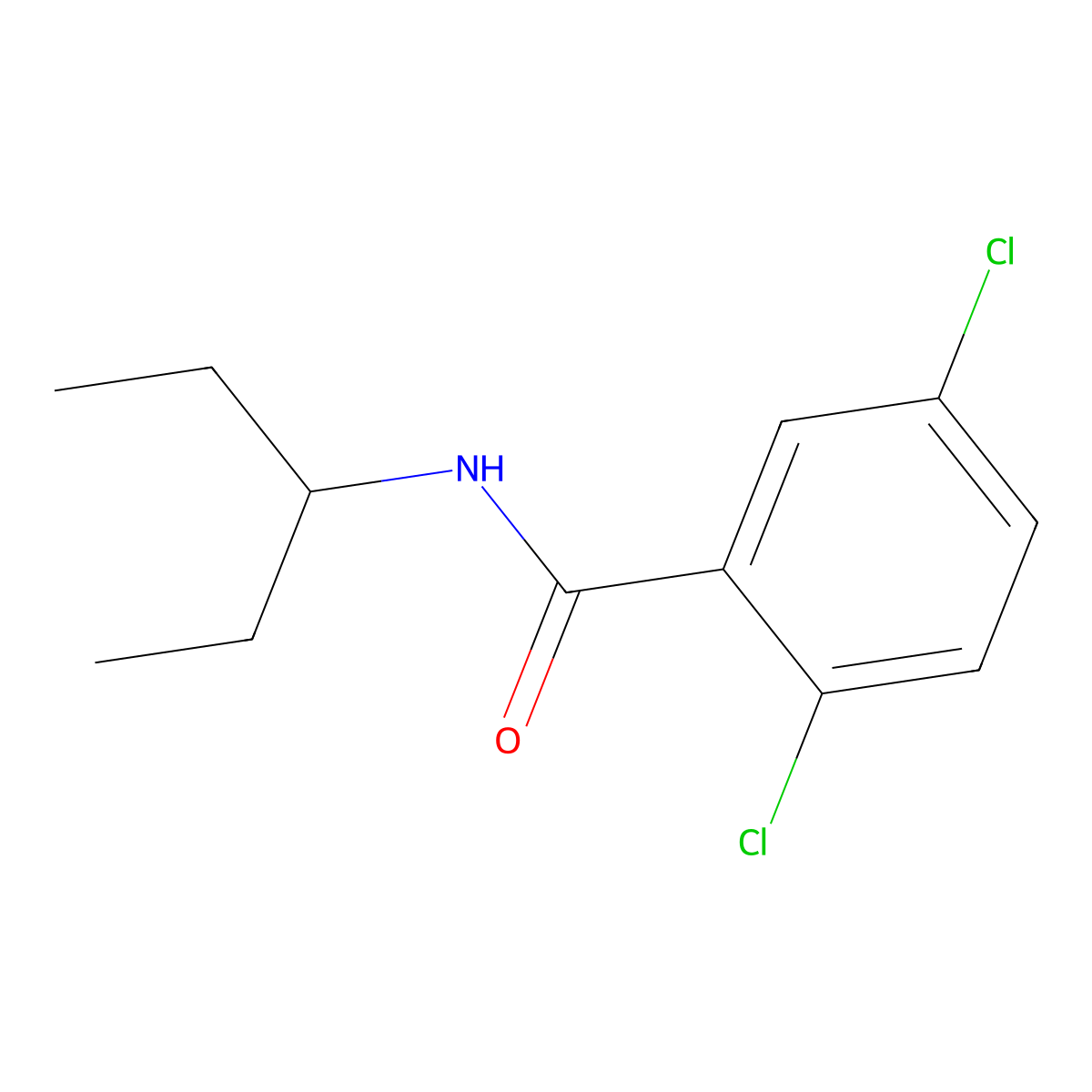 2,5-dichloro-N-(pentan-3-yl)benzamide molecular structure, CAS 349626-96-6