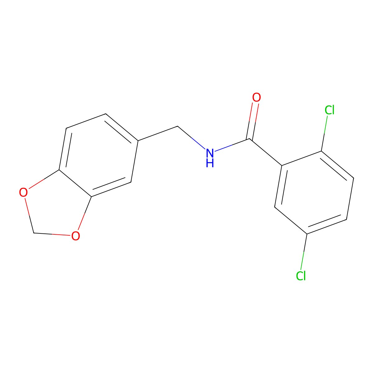 N-(1,3-benzodioxol-5-ylmethyl)-2,5-dichlorobenzamide molecular structure, CAS 349627-05-0