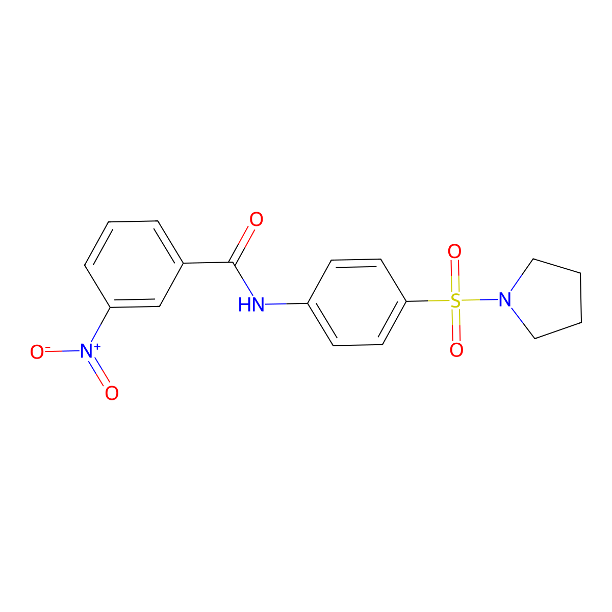 3-nitro-N-[4-(1-pyrrolidinylsulfonyl)phenyl]benzamide molecular structure, CAS 349627-16-3