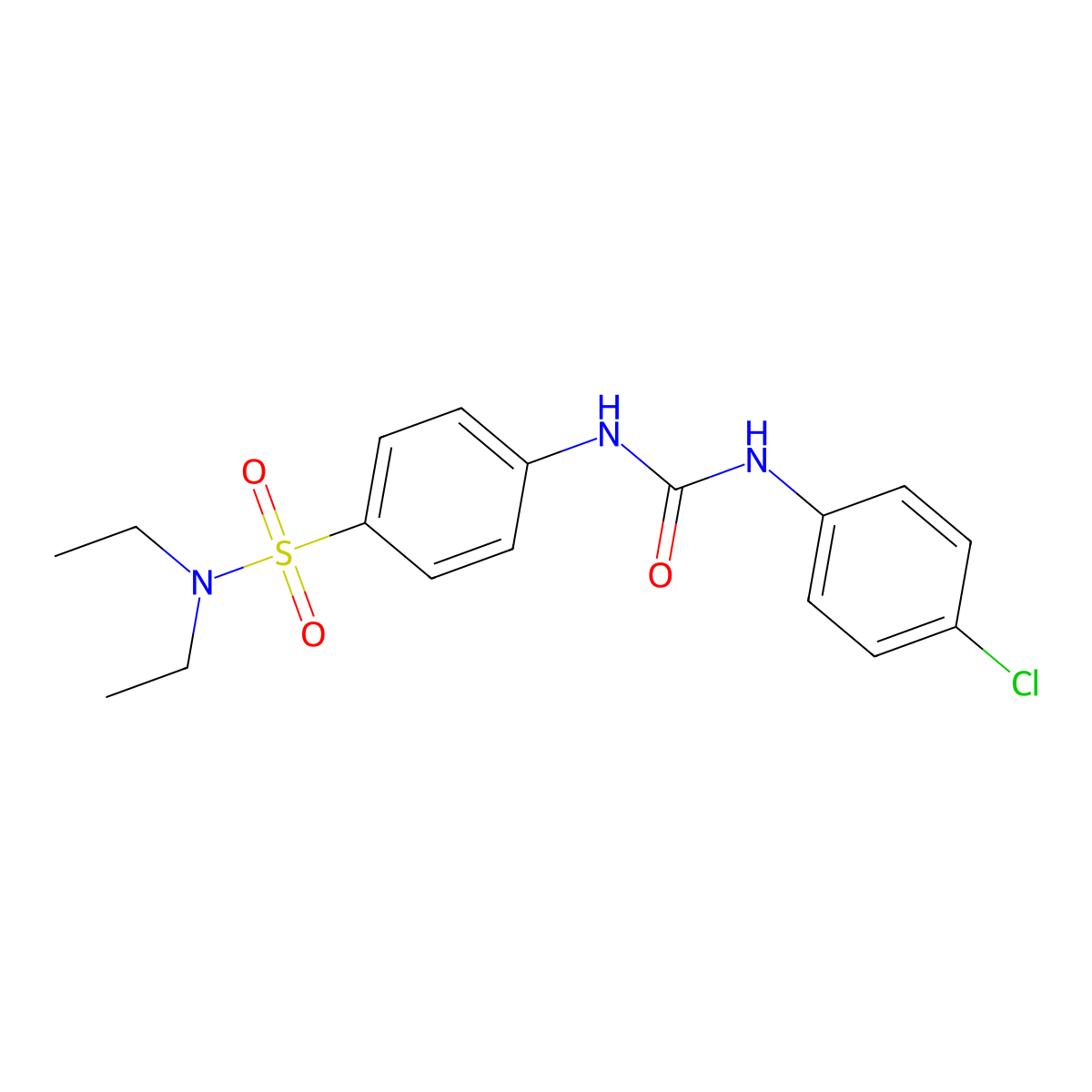 4-({[(4-chlorophenyl)amino]carbonyl}amino)-N,N-diethylbenzenesulfonamide molecular structure, CAS 349627-72-1