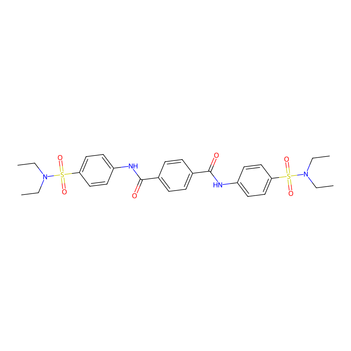N,N'-bis{4-[(diethylamino)sulfonyl]phenyl}terephthalamide molecular structure, CAS 349627-78-7