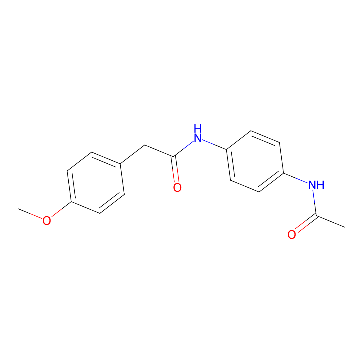 N-[4-(acetylamino)phenyl]-2-(4-methoxyphenyl)acetamide molecular structure, CAS 349627-90-3