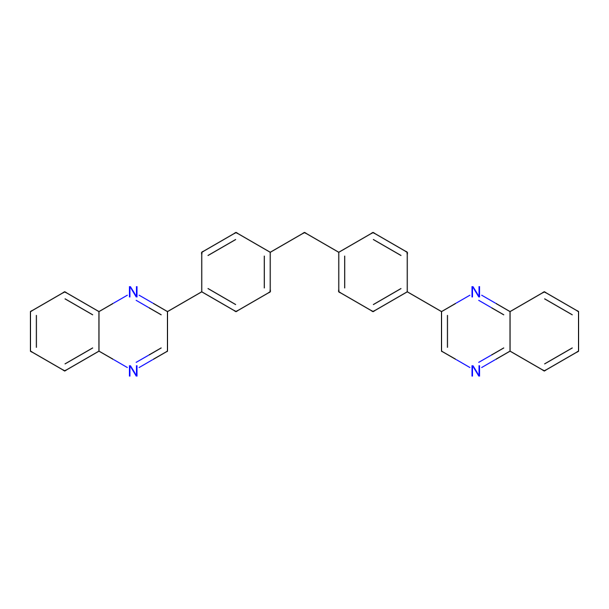 2-(4-[4-(2-Quinoxalinyl)benzyl]phenyl)quinoxaline molecular structure, CAS 34963-37-6