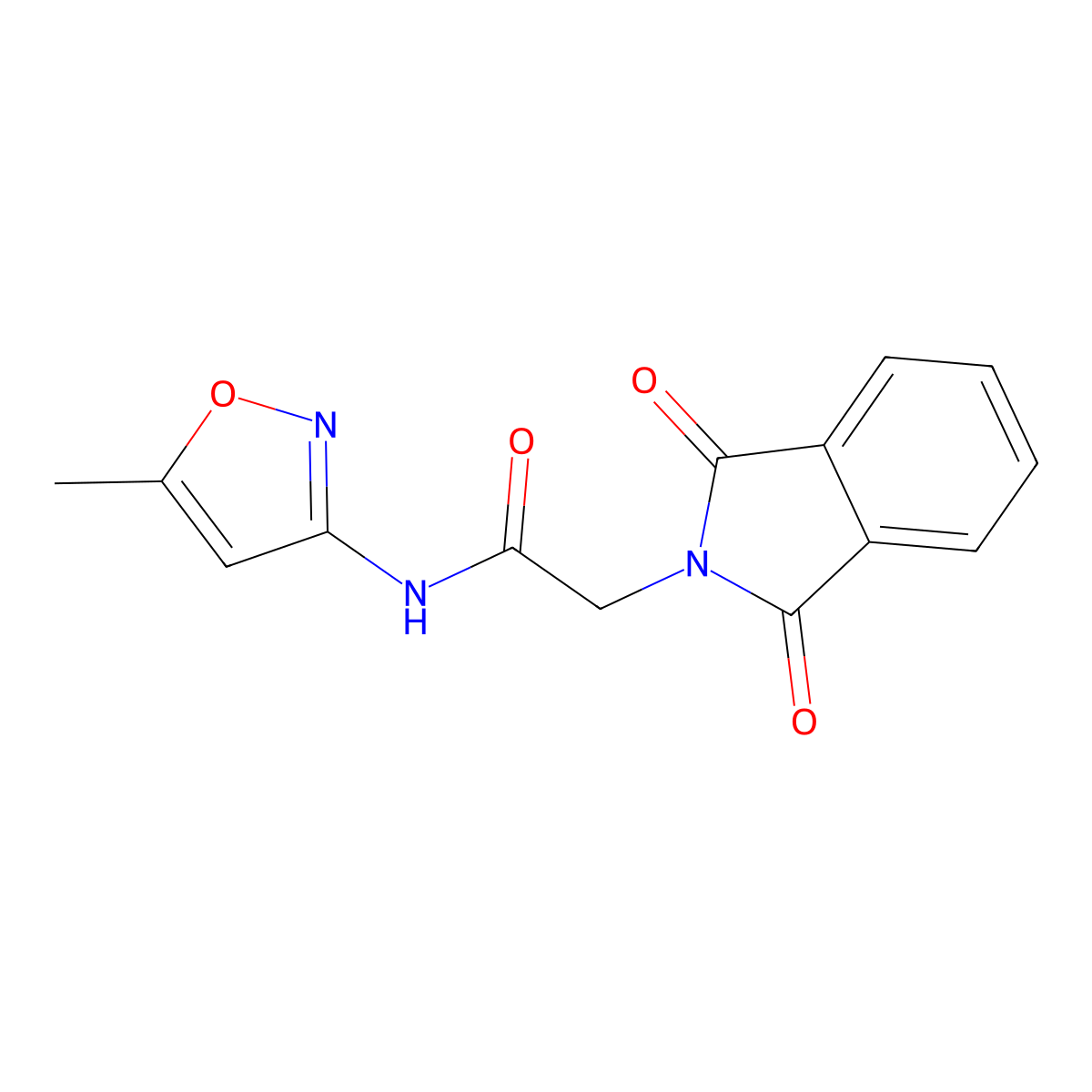 2-(1,3-dioxoisoindol-2-yl)-N-(5-methyl-1,2-oxazol-3-yl)acetamide molecular structure, CAS 349636-92-6