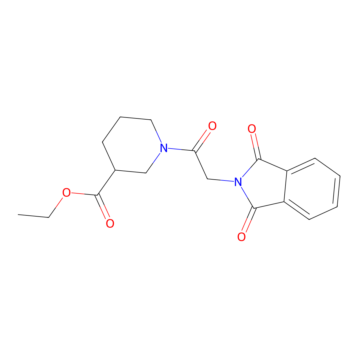ethyl 1-[(1,3-dioxo-1,3-dihydro-2H-isoindol-2-yl)acetyl]piperidine-3-carboxylate molecular structure, CAS 349636-93-7