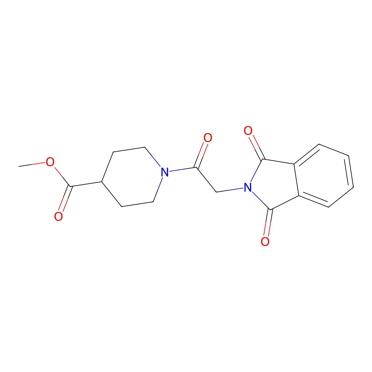 methyl 1-[(1,3-dioxo-1,3-dihydro-2H-isoindol-2-yl)acetyl]piperidine-4-carboxylate molecular structure, CAS 349636-97-1
