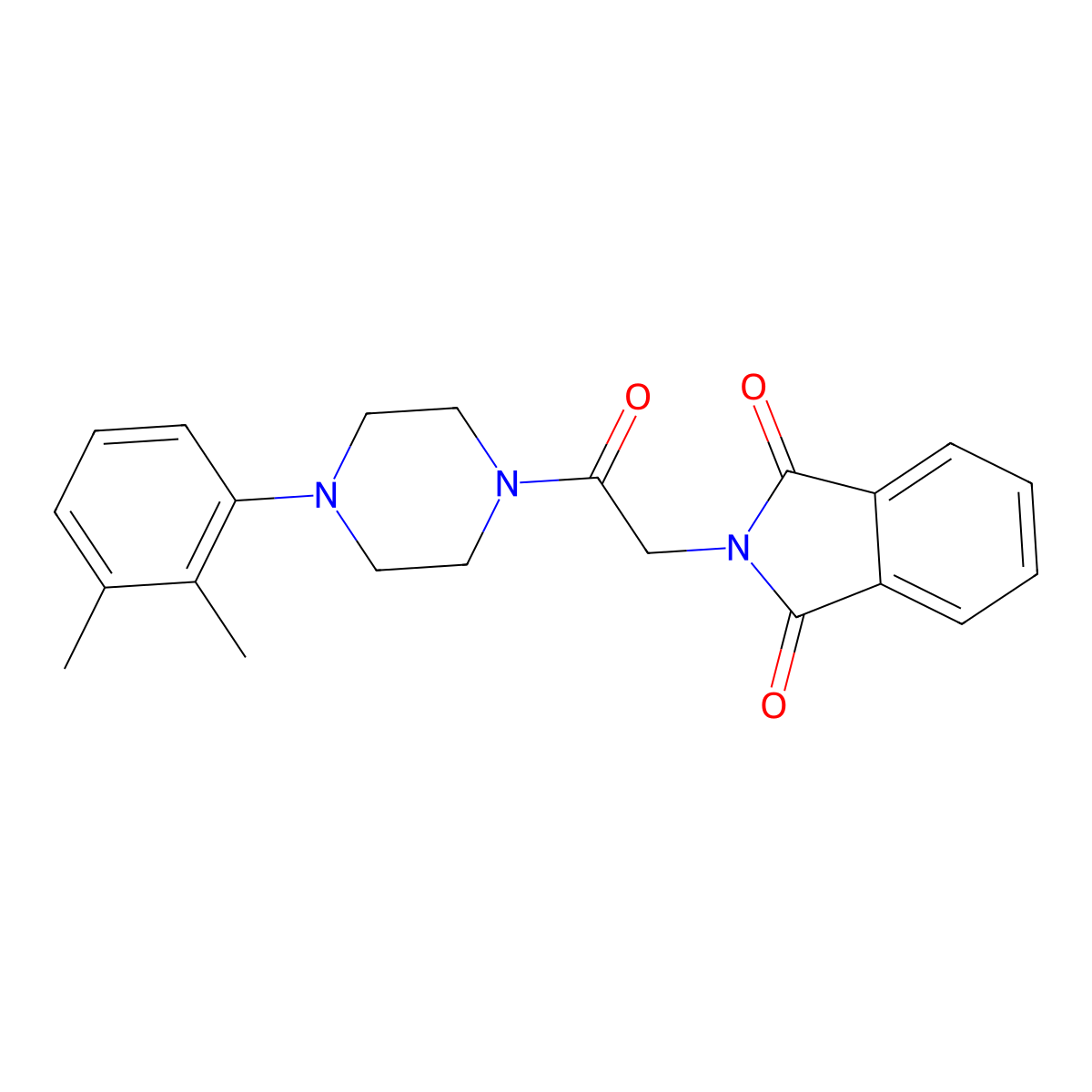 2-[2-[4-(2,3-Dimethylphenyl)piperazin-1-yl]-2-oxoethyl]isoindole-1,3-dione molecular structure, CAS 349637-03-2