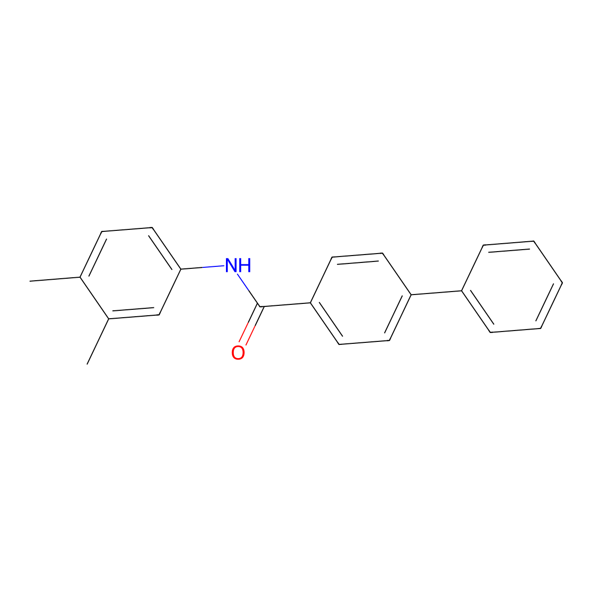N-(3,4-dimethylphenyl)[1,1'-biphenyl]-4-carboxamide molecular structure, CAS 349637-23-6