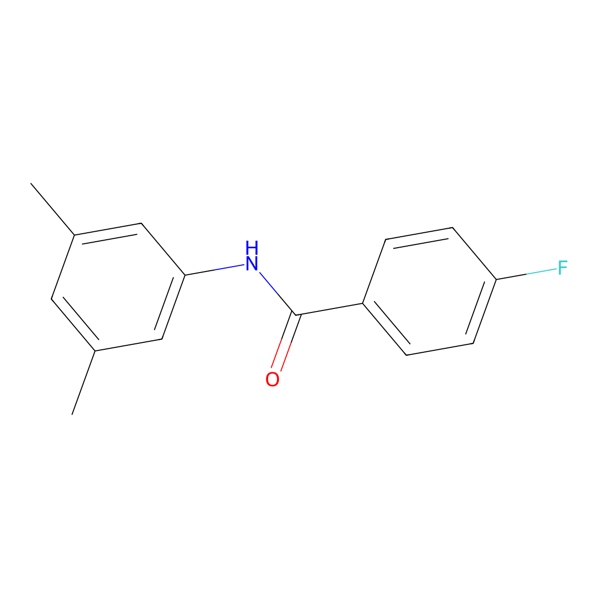 N-(3,5-dimethylphenyl)-4-fluorobenzamide molecular structure, CAS 349637-33-8
