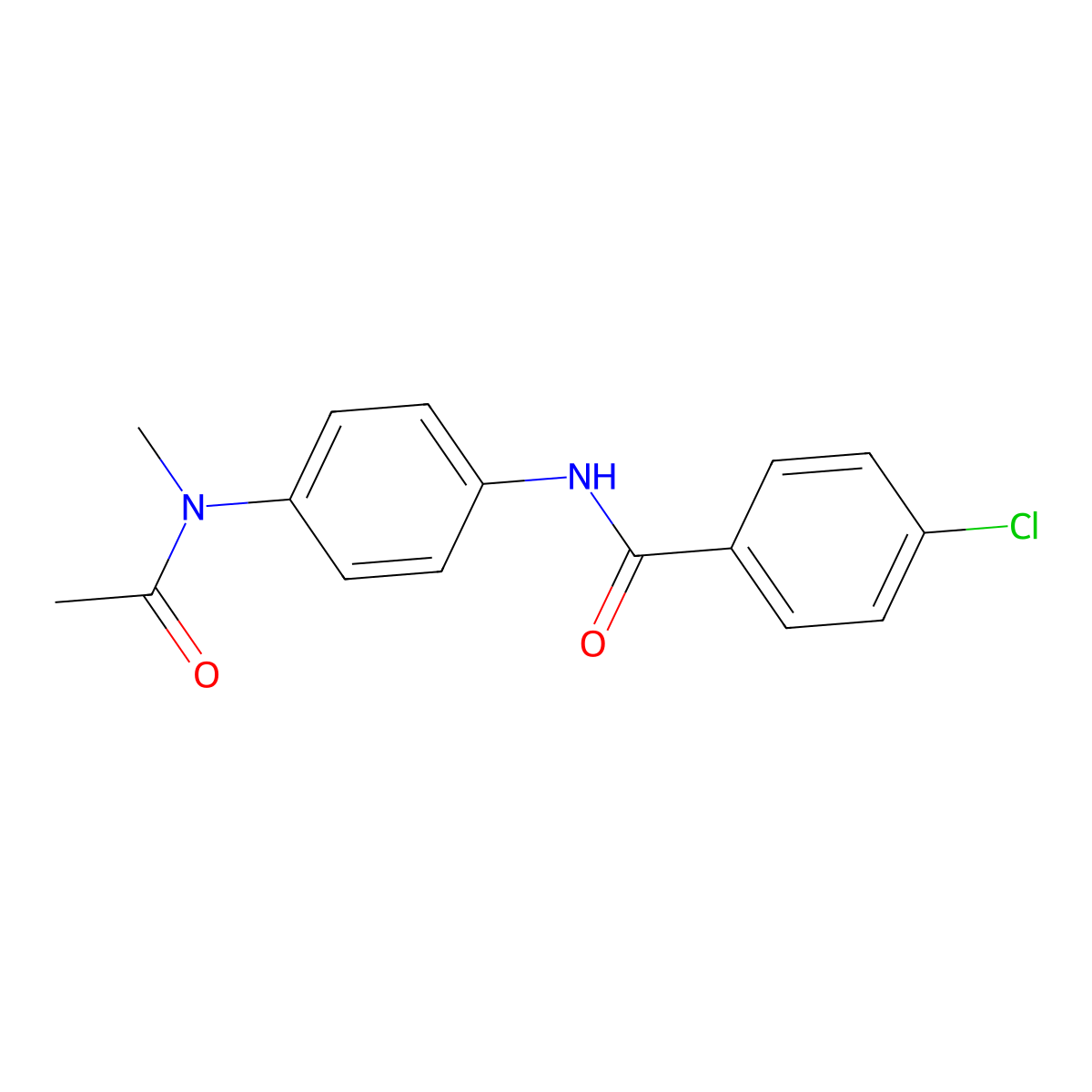 N-{4-[acetyl(methyl)amino]phenyl}-4-chlorobenzamide molecular structure, CAS 349637-38-3