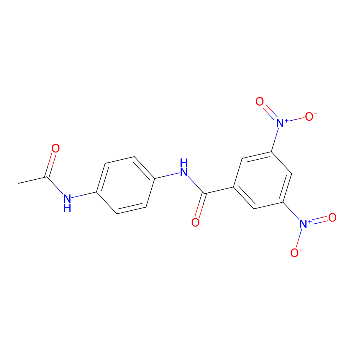 N-[4-(acetylamino)phenyl]-3,5-dinitrobenzamide molecular structure, CAS 349637-41-8