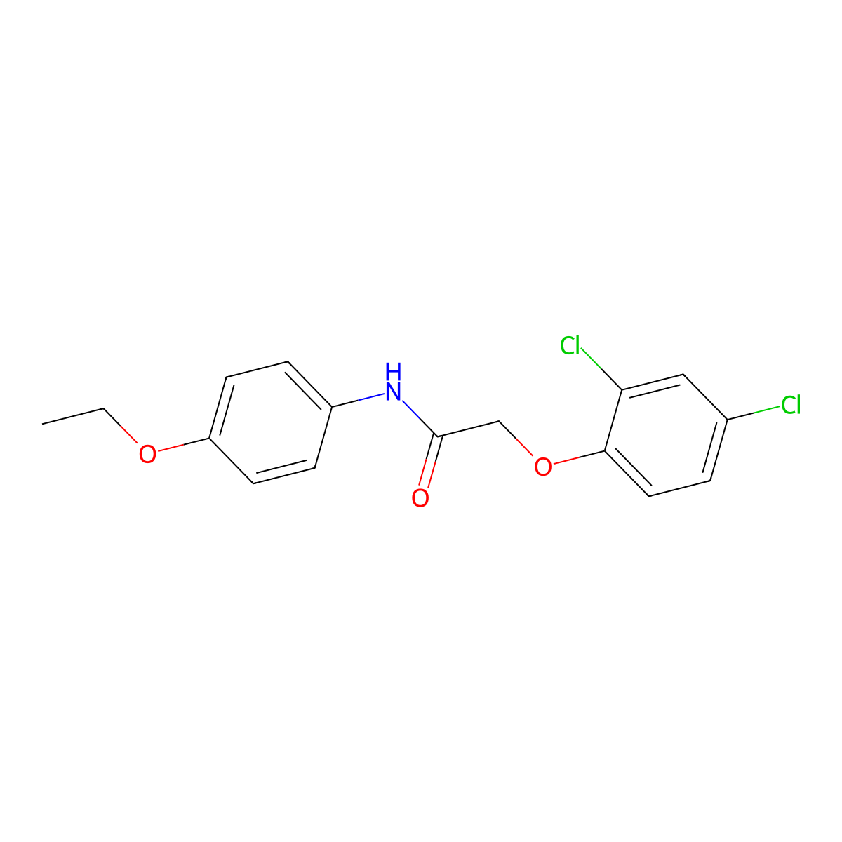 2-(2,4-Dichlorophenoxy)-N-(4-ethoxyphenyl)acetamide molecular structure, CAS 349637-44-1