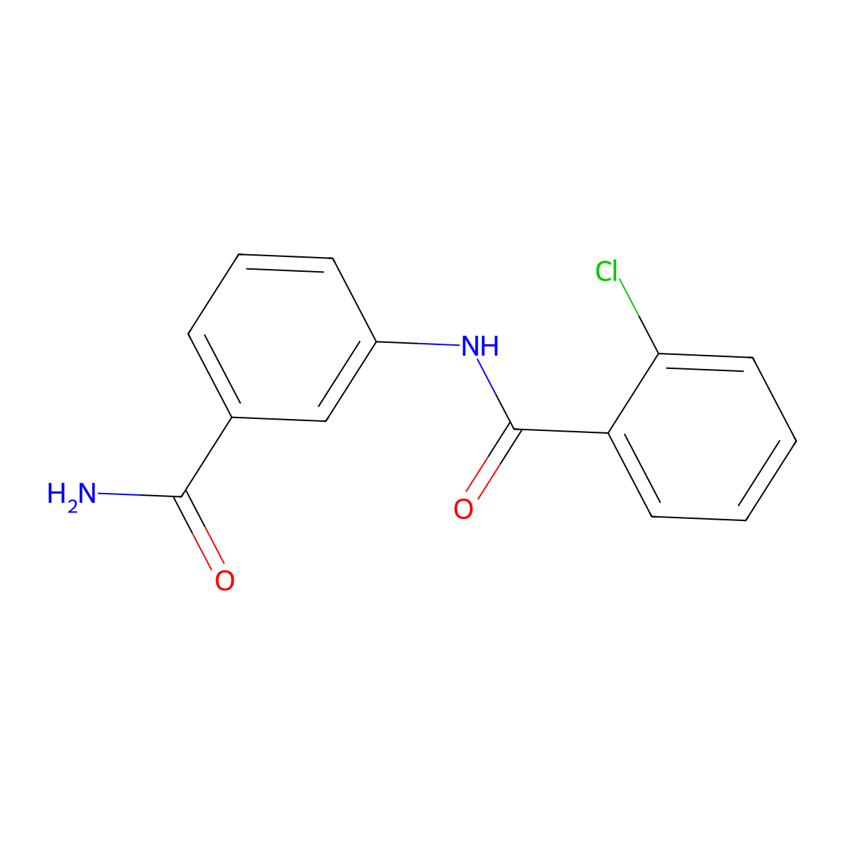 N-[3-(aminocarbonyl)phenyl]-2-chlorobenzamide molecular structure, CAS 349637-78-1