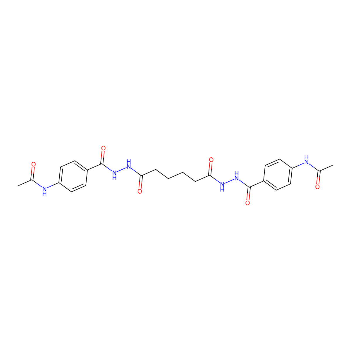 N-[4-[[[6-[2-(4-acetamidobenzoyl)hydrazinyl]-6-oxohexanoyl]amino]carbamoyl]phenyl]acetamide molecular structure, CAS 349639-08-3