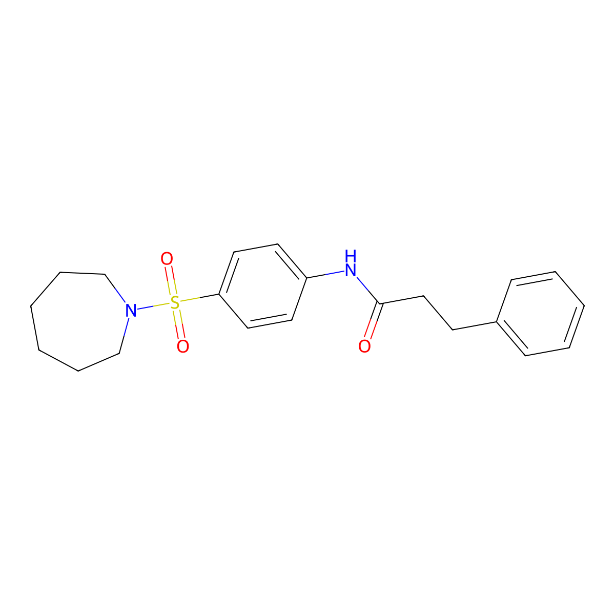 N-[4-(1-azepanylsulfonyl)phenyl]-3-phenylpropanamide molecular structure, CAS 349639-13-0
