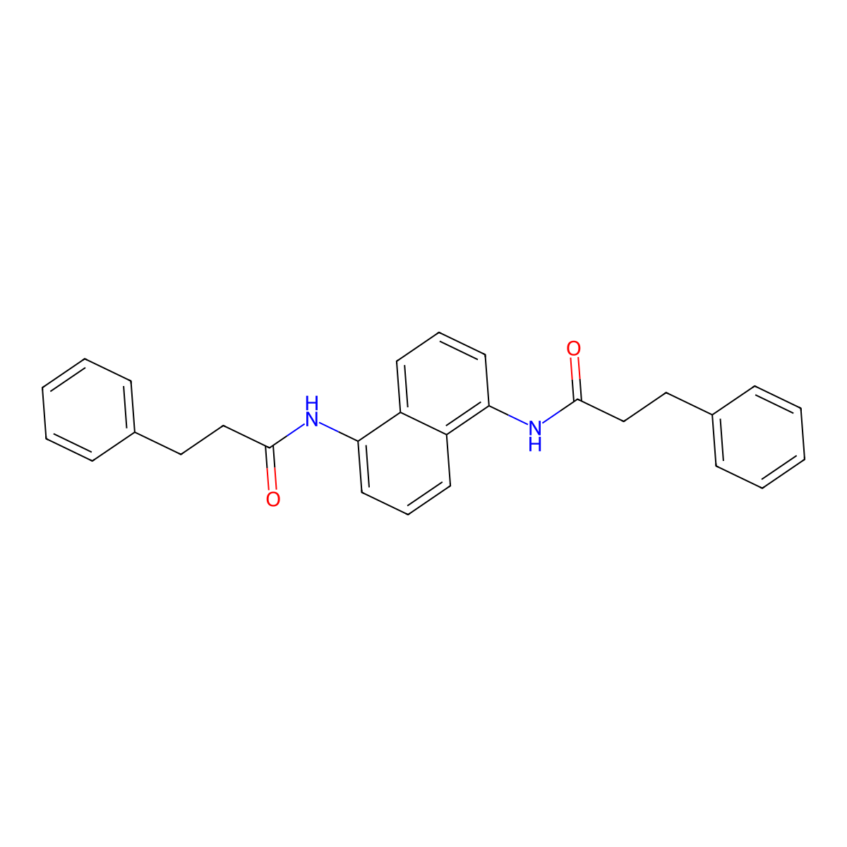 3-phenyl-N-{5-[(3-phenylpropanoyl)amino]-1-naphthyl}propanamide molecular structure, CAS 349639-99-2