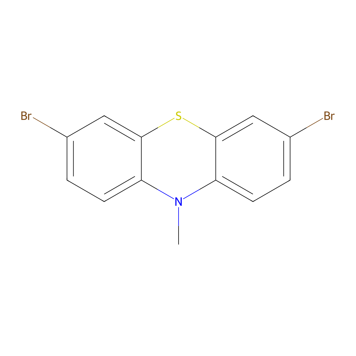 3,7-dibromo-10-methyl-10H-phenothiazine molecular structure, CAS 34964-70-0