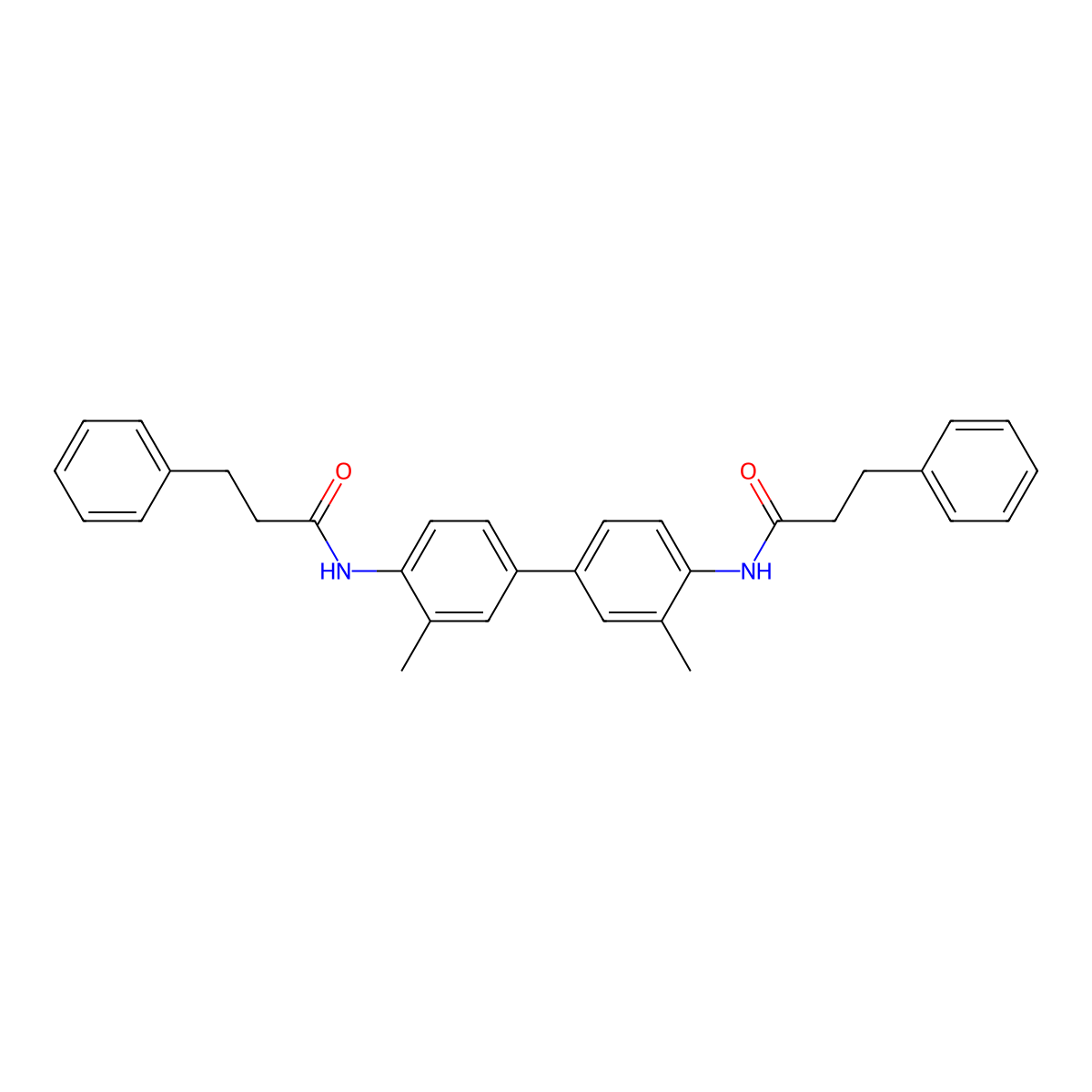 N-[2-methyl-4-[3-methyl-4-(3-phenylpropanoylamino)phenyl]phenyl]-3-phenylpropanamide molecular structure, CAS 349640-02-4