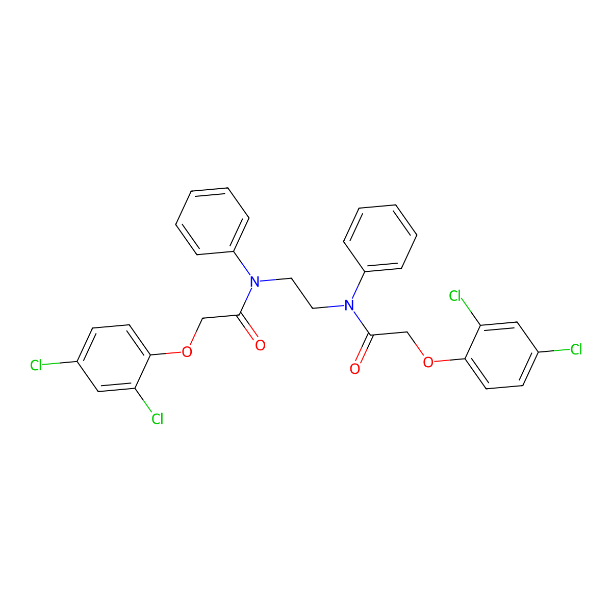 2-(2,4-dichlorophenoxy)-N-[2-(N-[2-(2,4-dichlorophenoxy)acetyl]anilino)ethyl]-N-phenylacetamide molecular structure, CAS 349643-56-7
