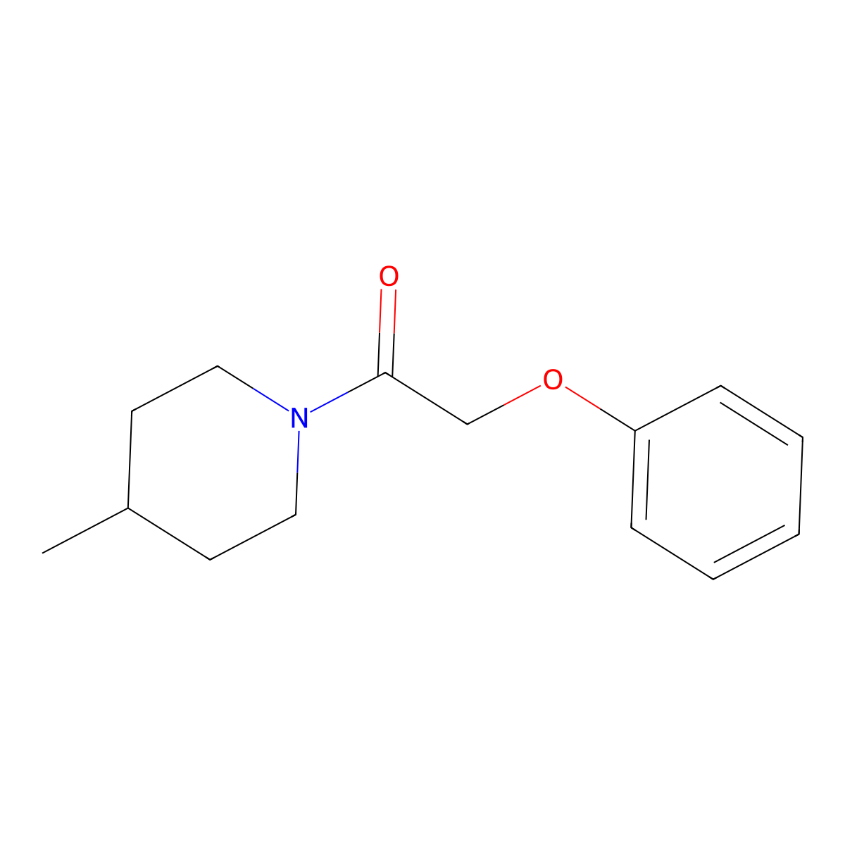 1-(4-Methylpiperidin-1-yl)-2-phenoxyethanone molecular structure, CAS 349643-99-8