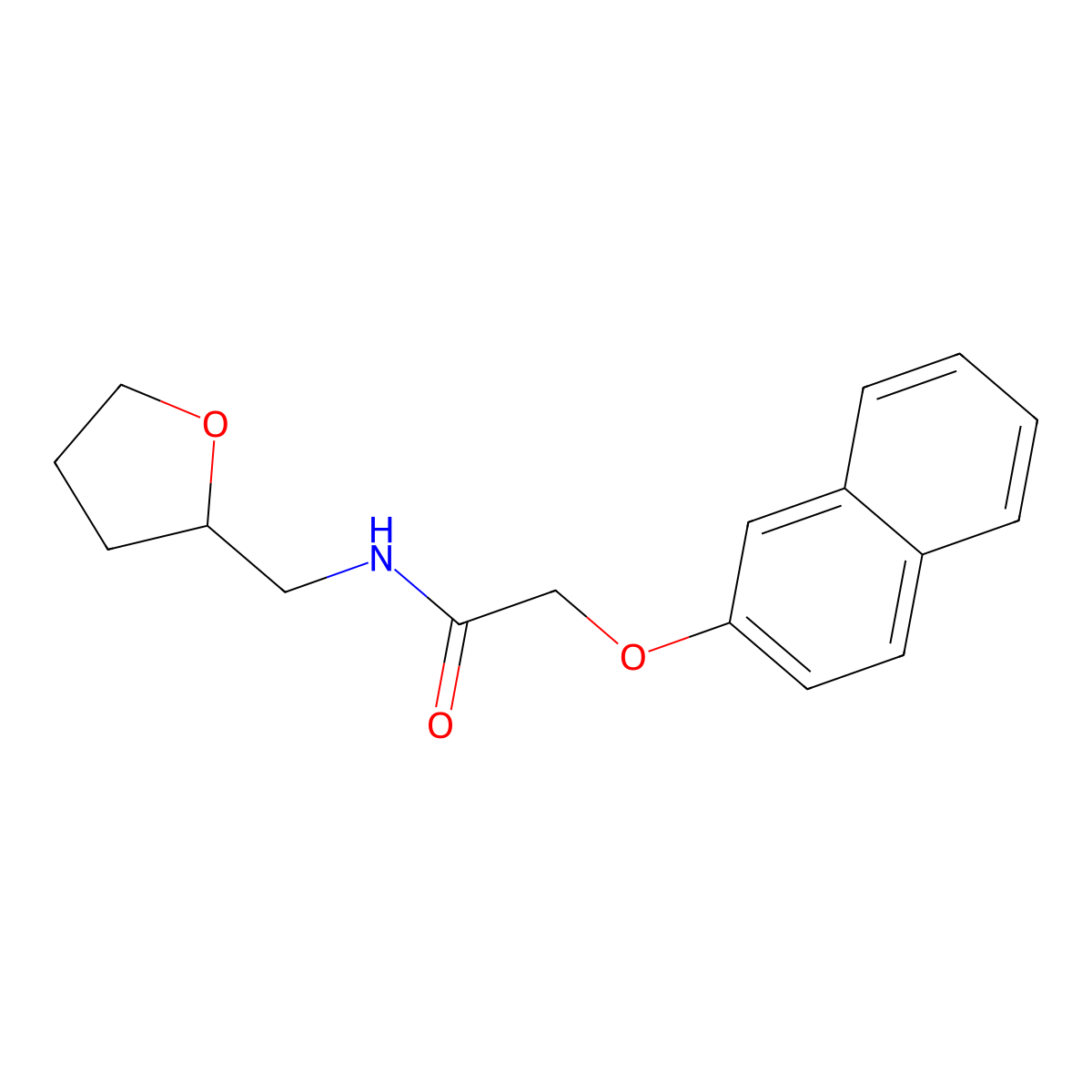 2-naphthalen-2-yloxy-N-(oxolan-2-ylmethyl)acetamide molecular structure, CAS 349644-11-7